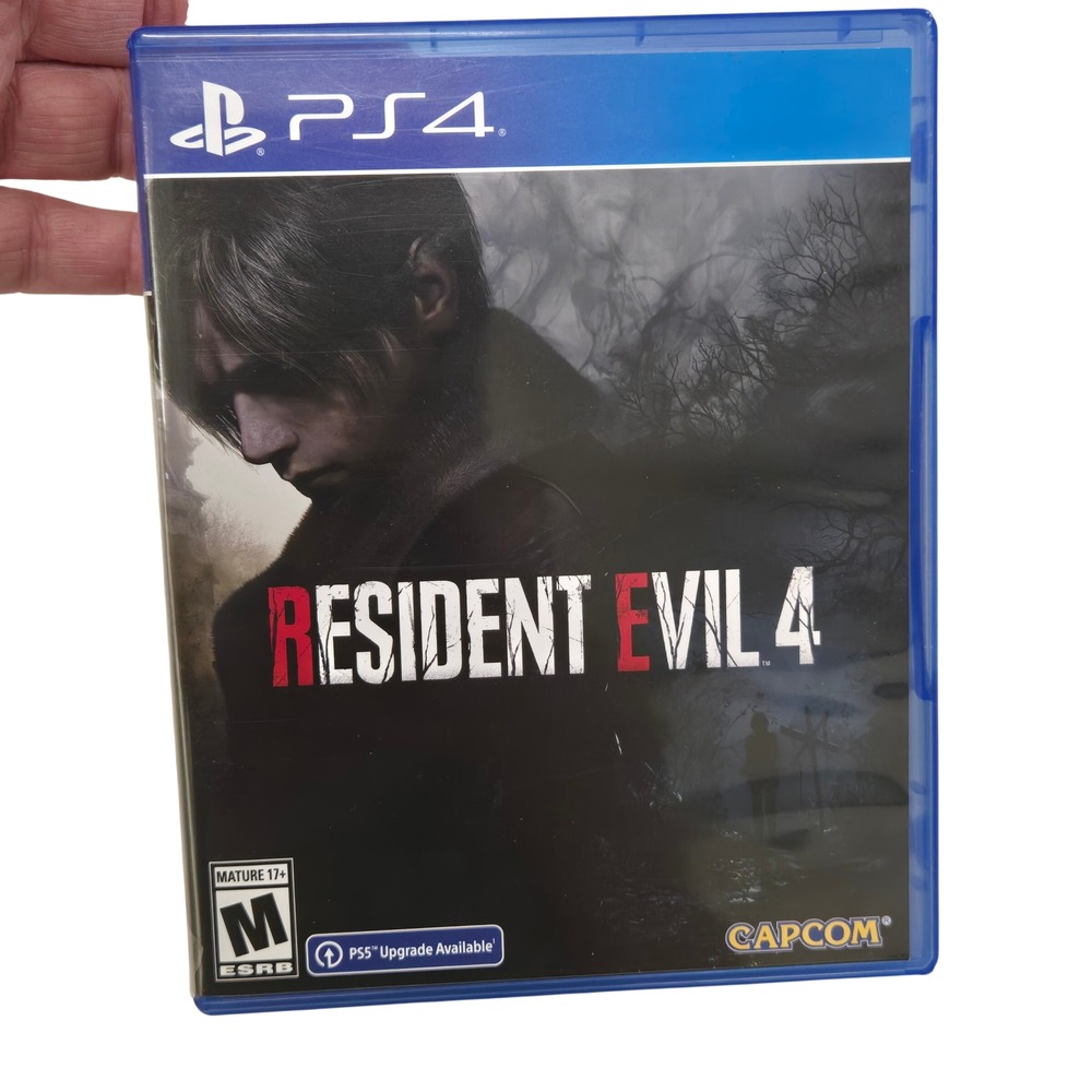 Capcom Resident Evil 4 Remake PS4 PS5 Upgrade Blue Case 56094E Game No Manual